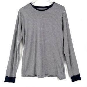 Banks Journal Navy White Striped Long Sleeve Tee Crewneck Millennial Small NEW
